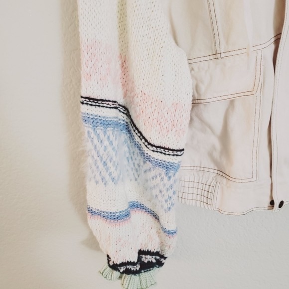 Free People Loose Thoughts Crotchet Sleeve Jacket! Size M - Picture 4 of 5